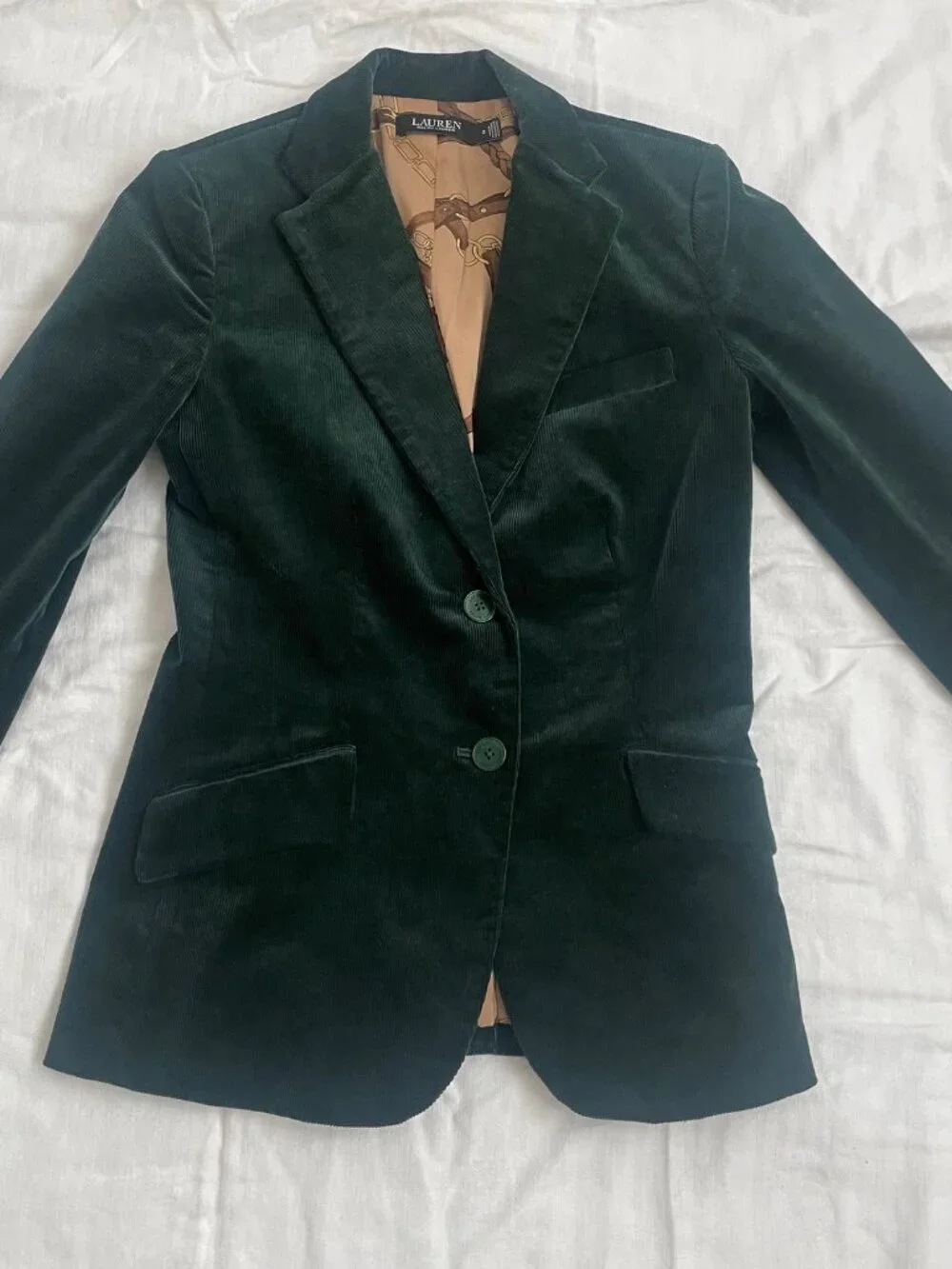 Dark Green corduroy jacket Lauren by Ralph Lauren - Picture 3 of 7